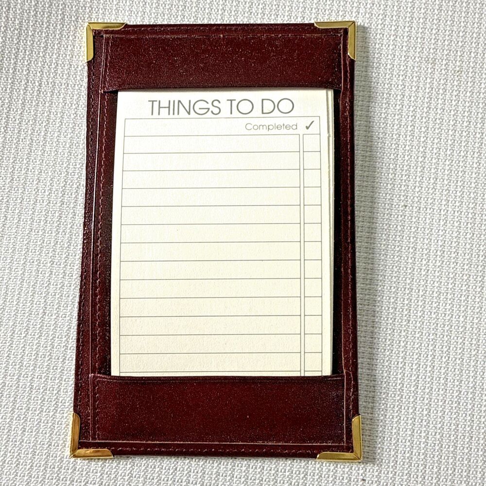 Leeman High Quality Leather Lined Credit Card Holder N Things To Do List Holder